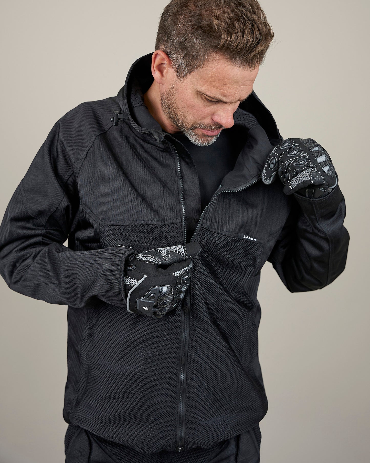 Hooded Air Black Motorcycle Jacket