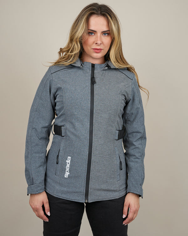 Hairpin 2.0 Ladies Grey Zip Up Motorcycle Jacket