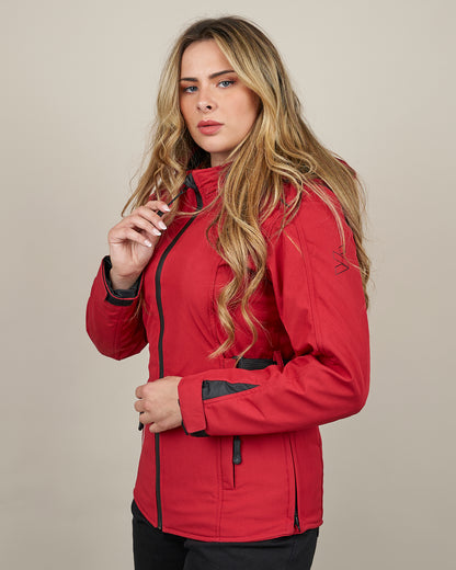 Hairpin 2.0 Ladies Red Bordeaux Zip Up Red Motorcycle Jacket