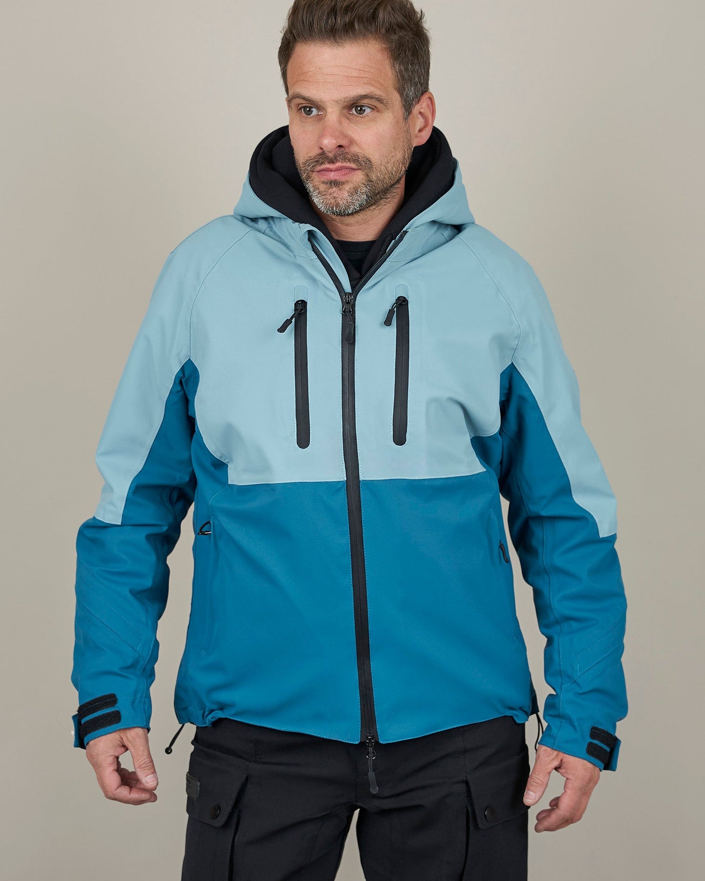 Joe Blue Smoke & Coral Blue Waterproof Motorcycle Jacket