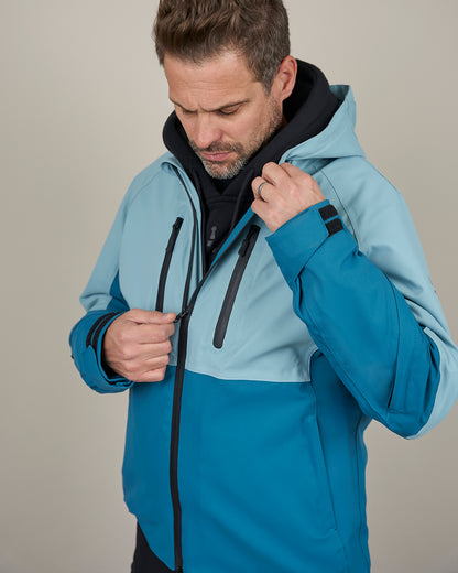 Joe Blue Smoke & Coral Blue Waterproof Motorcycle Jacket