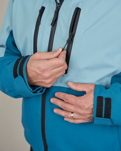 Joe Blue Smoke & Coral Blue Waterproof Motorcycle Jacket