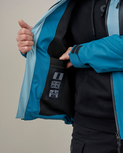 Joe Blue Smoke & Coral Blue Waterproof Motorcycle Jacket