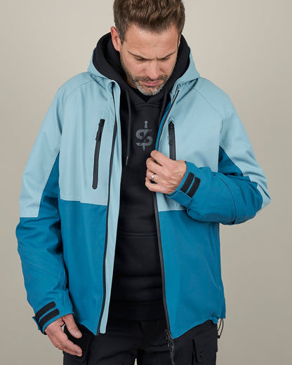 Joe Blue Smoke & Coral Blue Waterproof Motorcycle Jacket