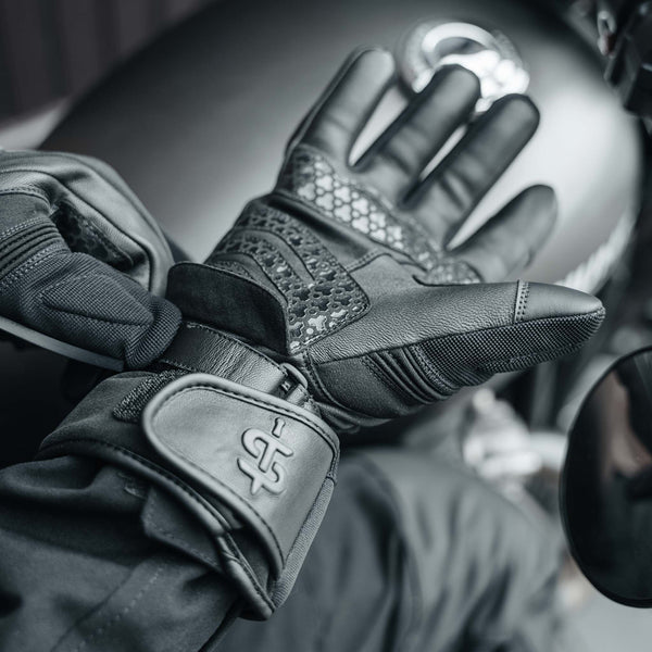 Junction Rev.2 Black Waterproof Motorcycle Gloves