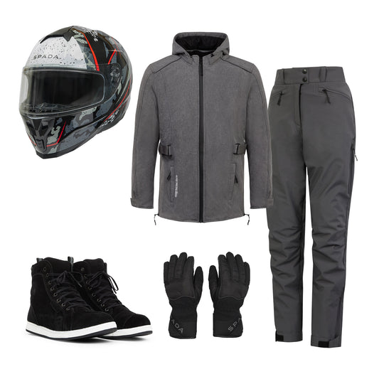 womens motorcycle clothing bundle with helmet gloves boots and jacket and trousers for women
