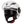 white open face motorbike helmet with black details and clear visor