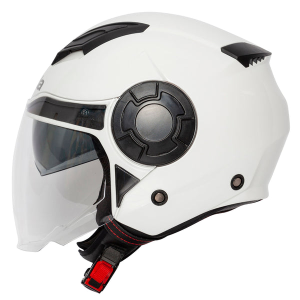 Lycan 06 White Open Face Motorbike Helmet