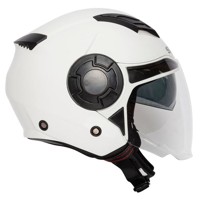 Lycan 06 White Open Face Motorcycle Helmet