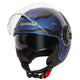 Lycan 06 Matt Blue Open Face Motorcycle Helmet