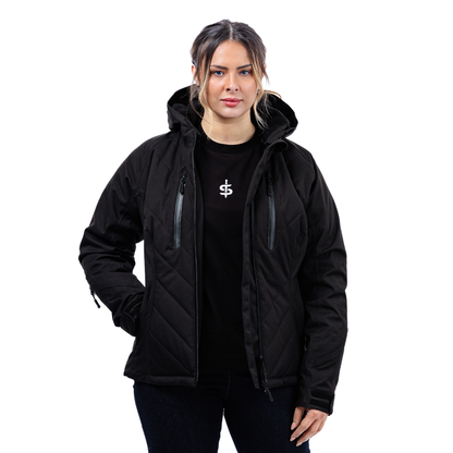 Bella Black Quilted Ladies Motorcycle Jacket