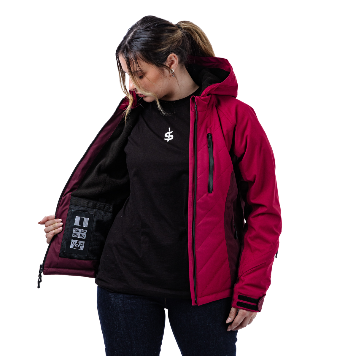 Bella Port Red Quilted Ladies Motorcycle Jacket