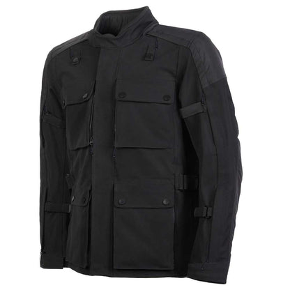 side view of black motorcycle jacket for men