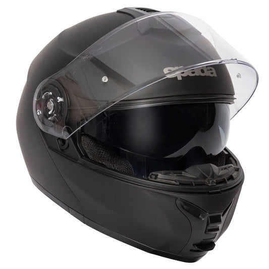 Orion Matt Black Flip Up Motorcycle Helmet - XS