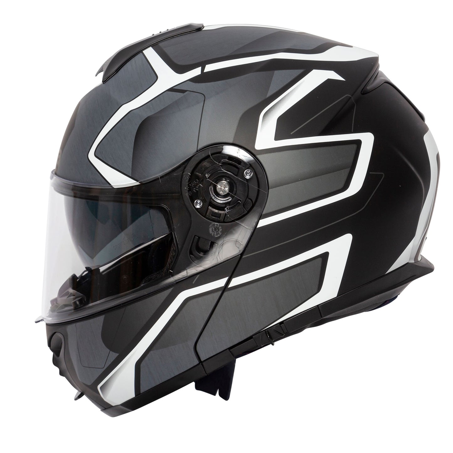 Orion Slate Matt Black & Silver Flip Up Motorcycle Helmet