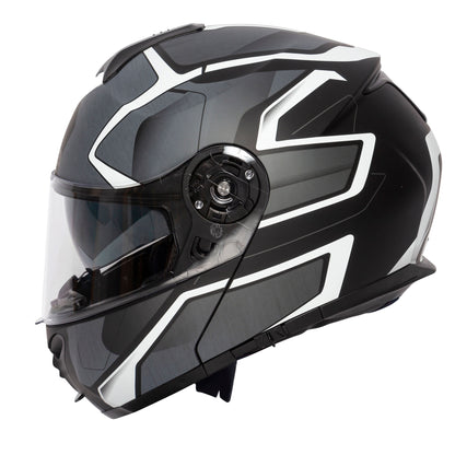 Orion Slate Matt Black & Silver Flip Up Motorcycle Helmet