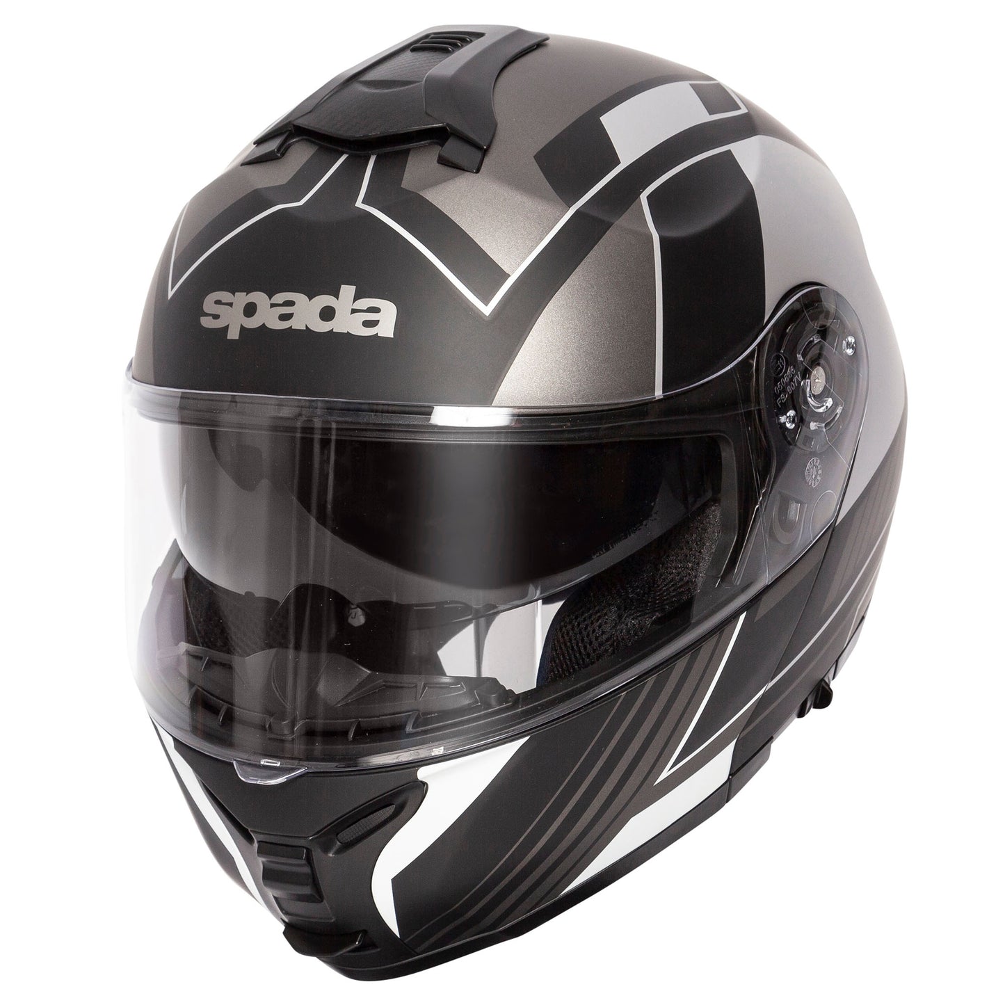 Orion Whip Matt Black & Silver Flip Up Motorcycle Helmet