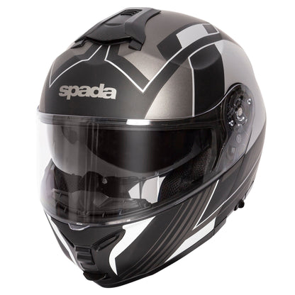Orion Whip Matt Black & Silver Flip Up Motorcycle Helmet