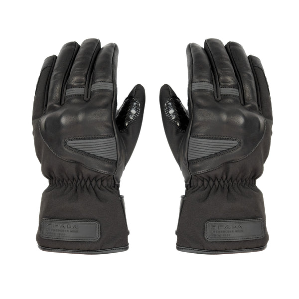 Oslo Rev.2 Leather Waterproof Black Motorcycle Gloves