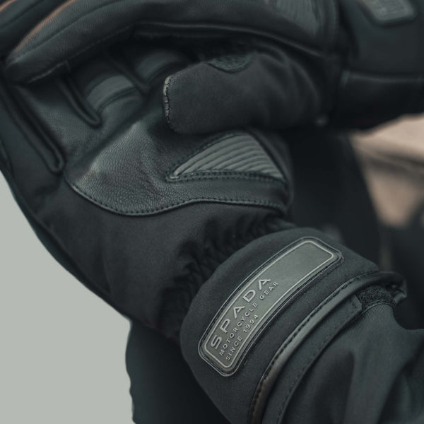 Oslo Rev.2 Leather Waterproof Black Motorcycle Gloves