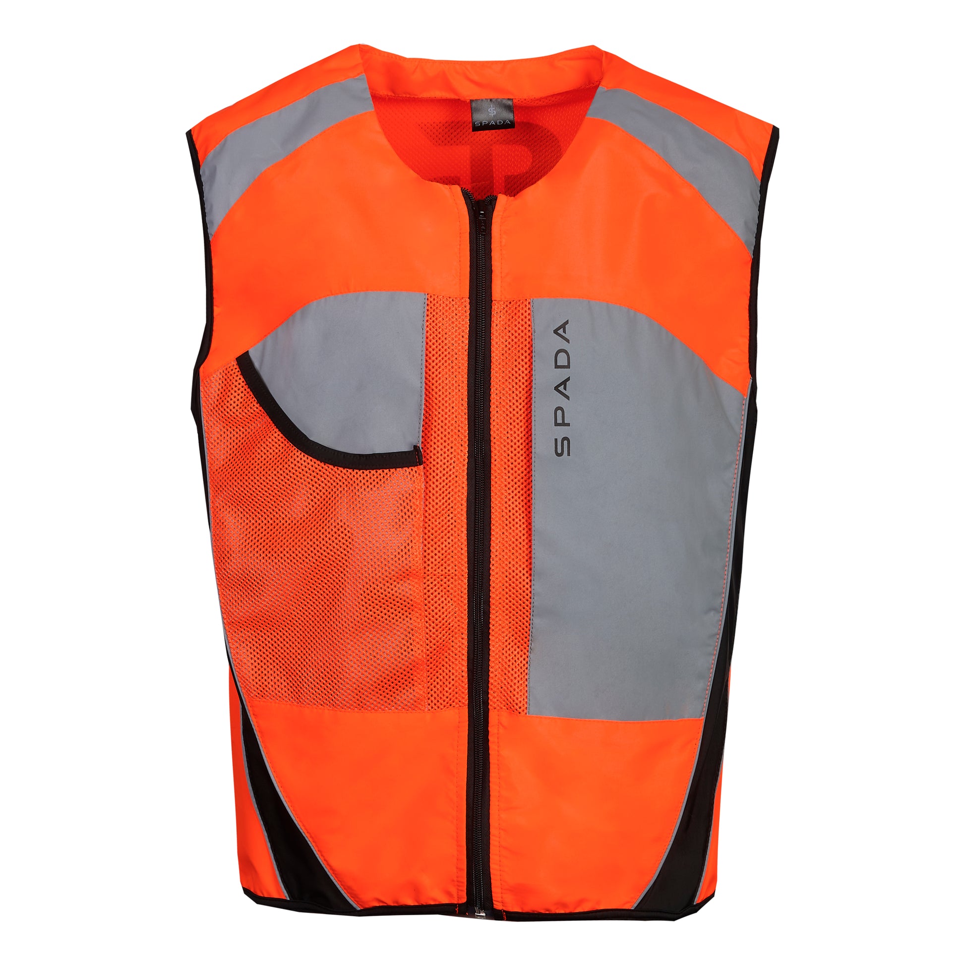 orange high visibility vest from spada with ventilation