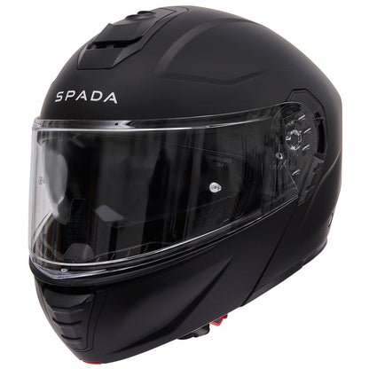 side view of black flip up motorcycle helmet