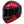 side view of red flip up motorbike helmet