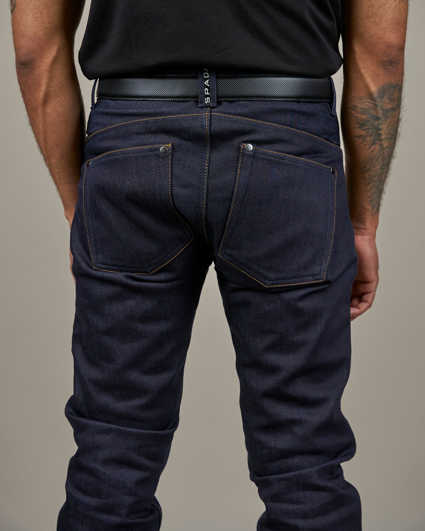 Ronin Mens Raw Indigo Motorcycle Jeans
