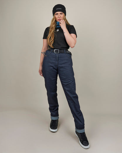 Ronin Ladies Raw Indigo Motorcycle Jeans