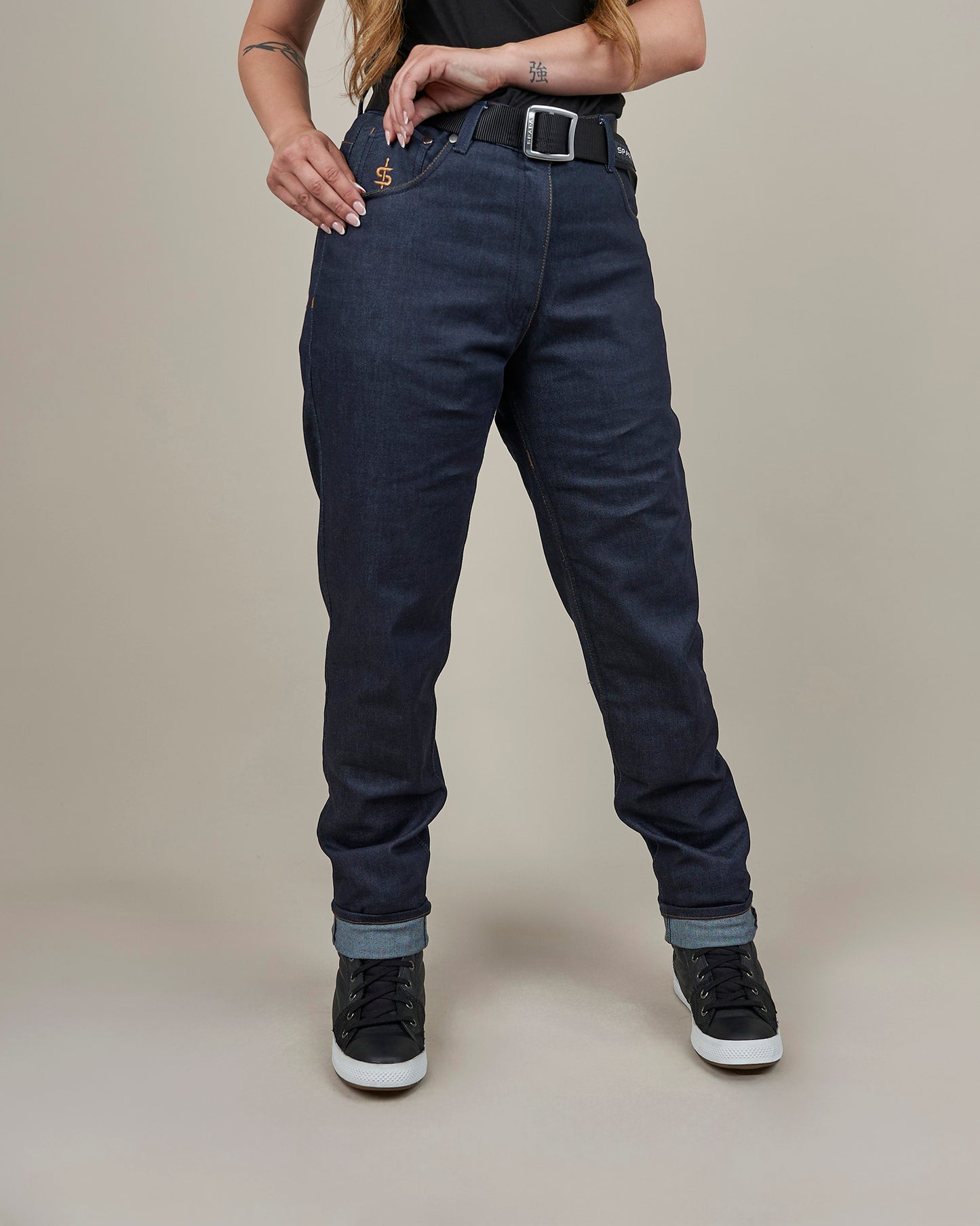 Ronin Ladies Raw Indigo Motorcycle Jeans