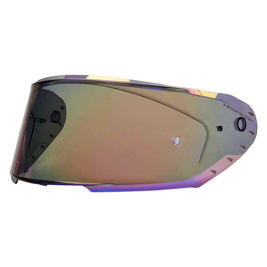 multi-coloured motorcycle helmet visor for bikers, not for road use