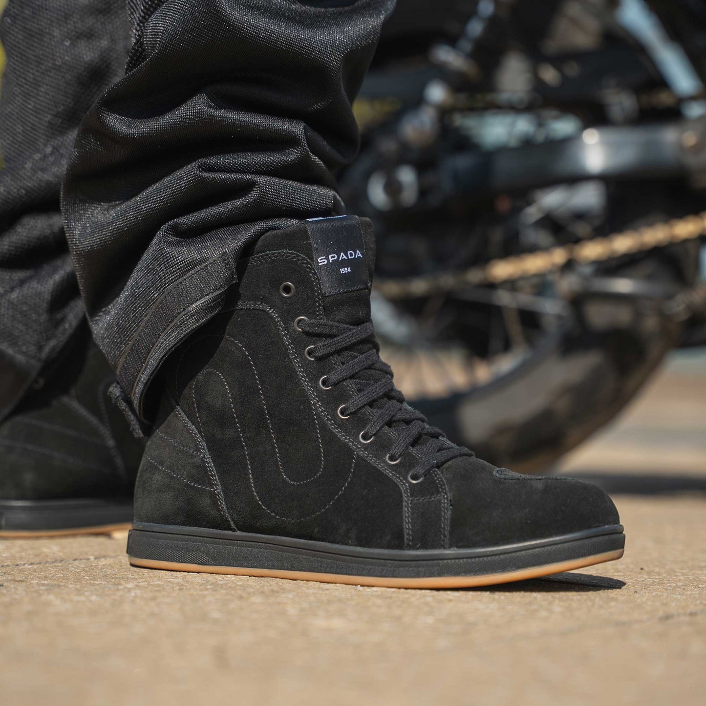 Strider S Waterproof Stealth Black Motorcycle Trainers