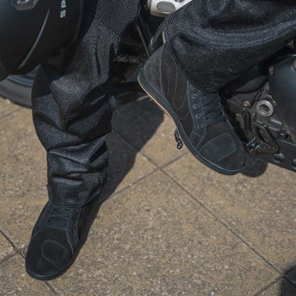 Strider S Waterproof Stealth Black Motorcycle Trainers