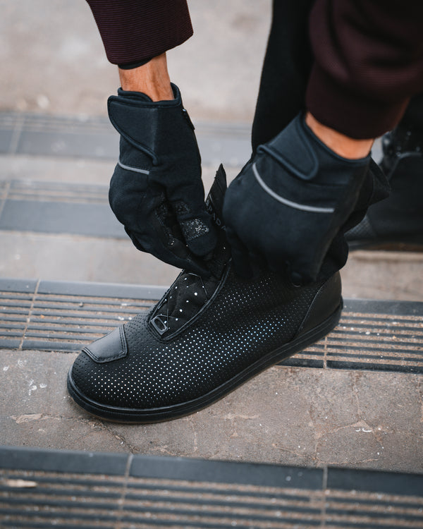 Tachi Black High Top Motorcycle Trainers