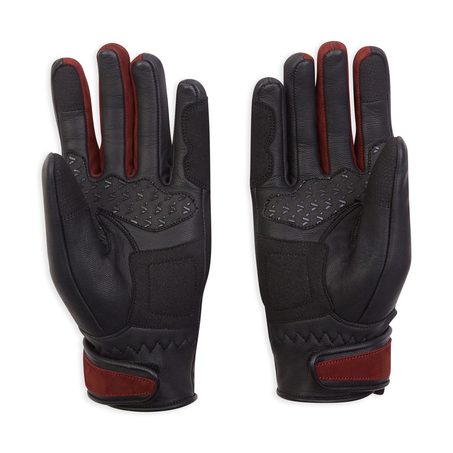 Bennett Ladies Black & Red Leather Motorcycle Gloves