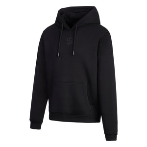 side view of warm black spada hoodie