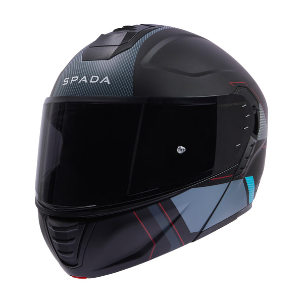 spada orion 2 flip up motorbike helmet with light smoke visor attached