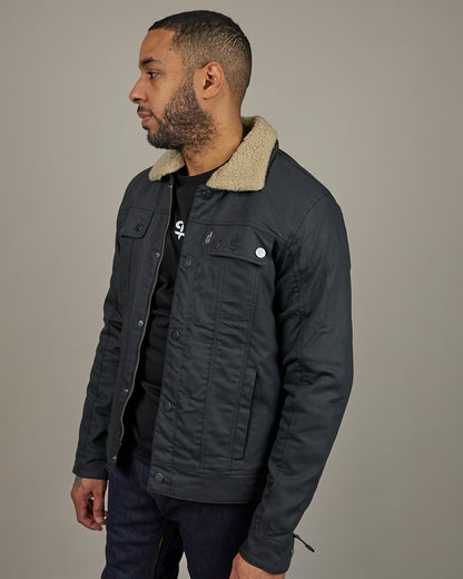Temper Black & Tan Trucker Motorcycle Jacket