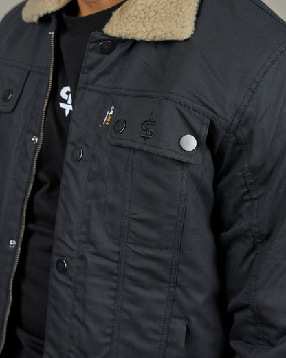 Temper Black & Tan Trucker Motorcycle Jacket