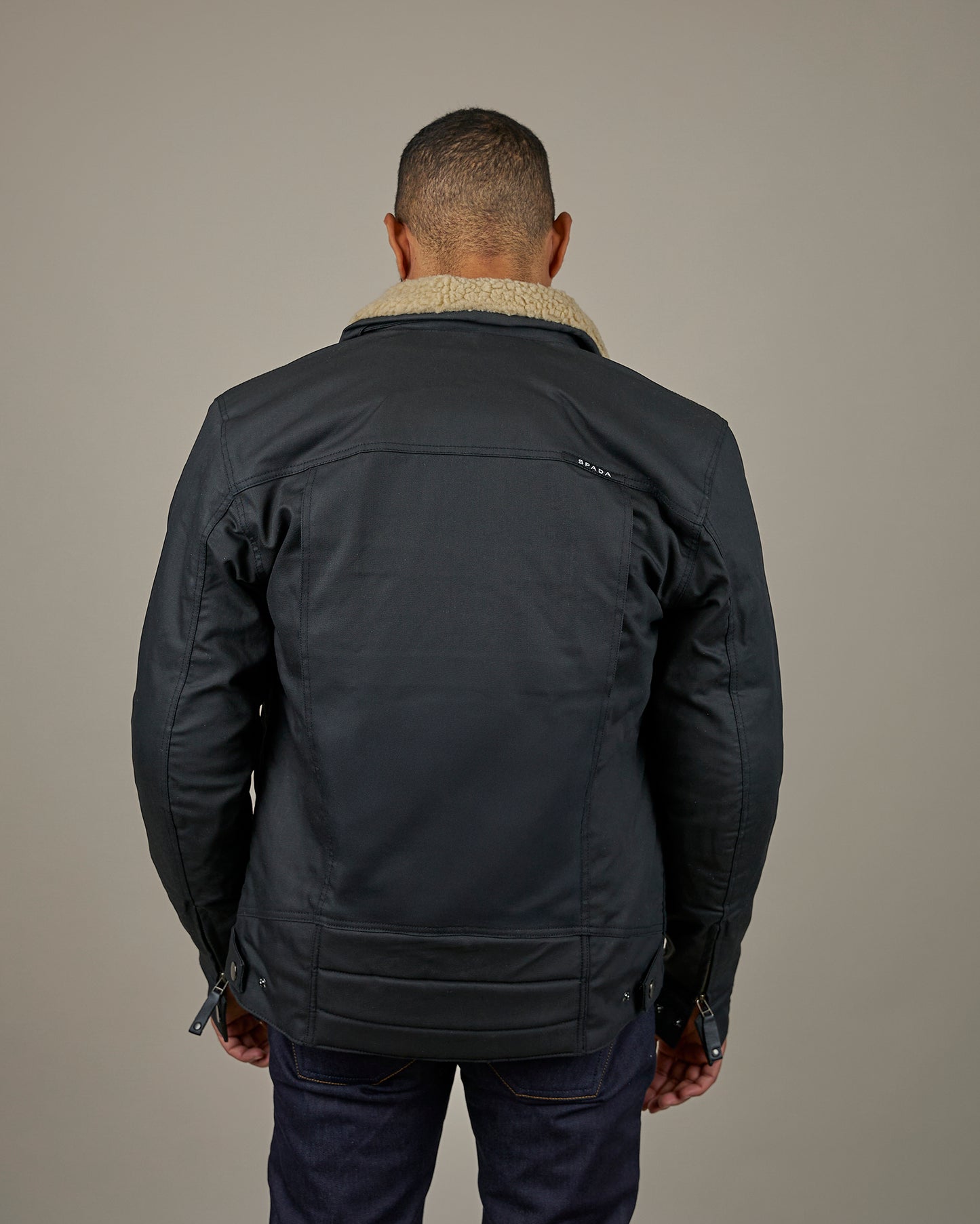 Temper Black & Tan Trucker Motorcycle Jacket