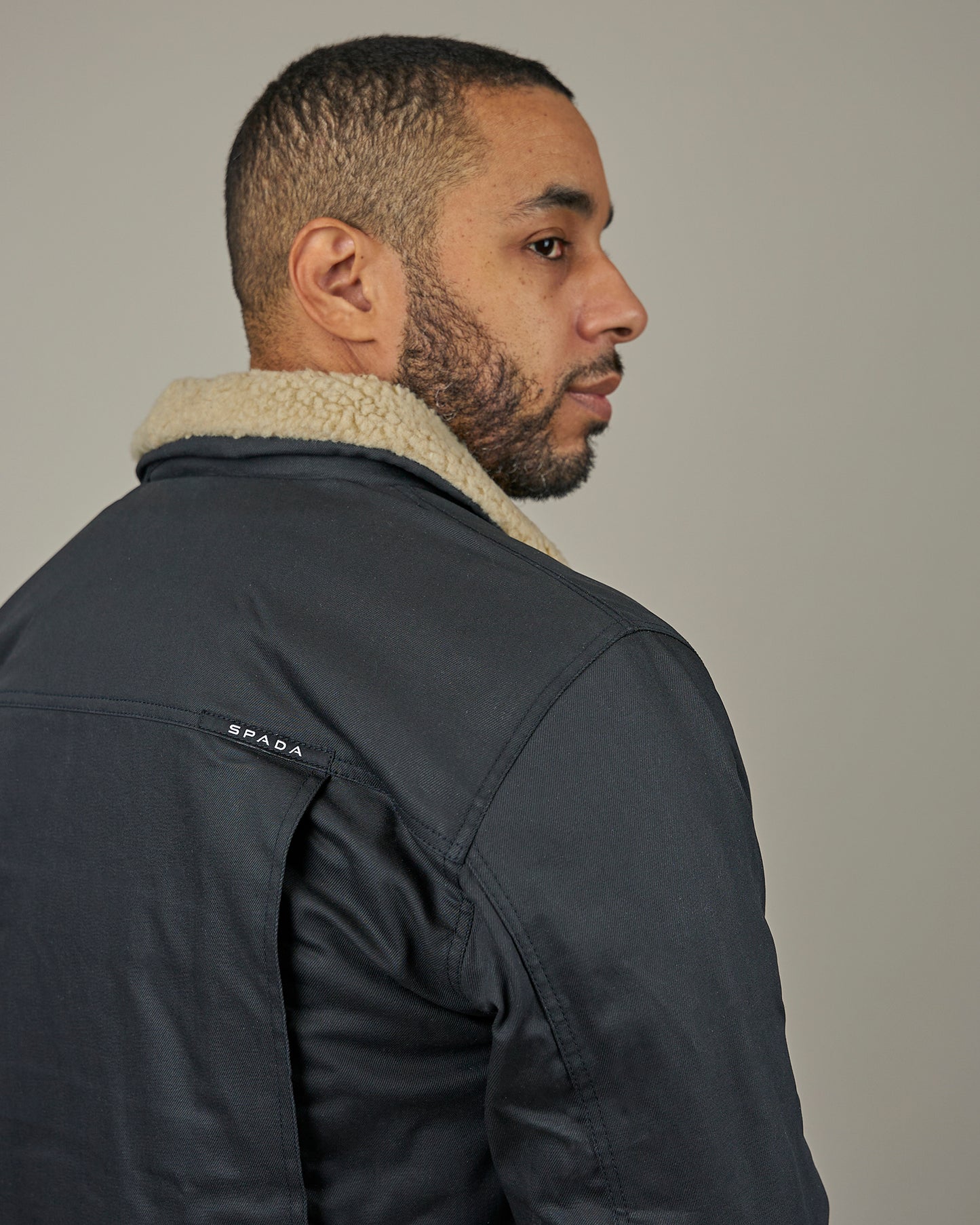 Temper Black & Tan Trucker Motorcycle Jacket