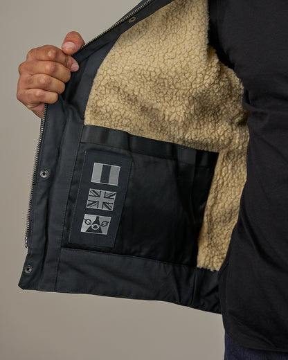 Temper Black & Tan Trucker Motorcycle Jacket