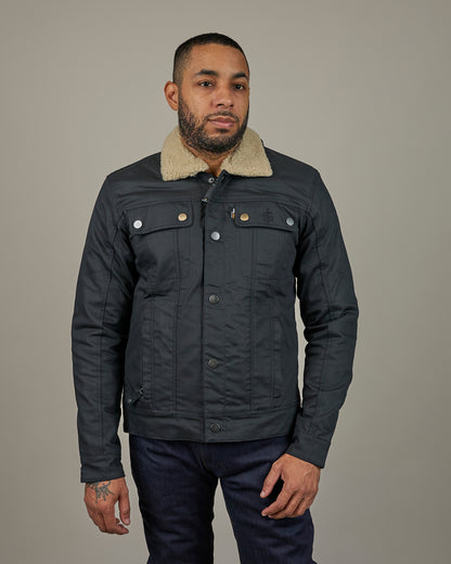 Temper Black & Tan Trucker Motorcycle Jacket