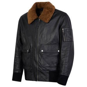 Side profile of men’s Turbine black motorbike jacket – vintage-inspired design with rugged rider fit