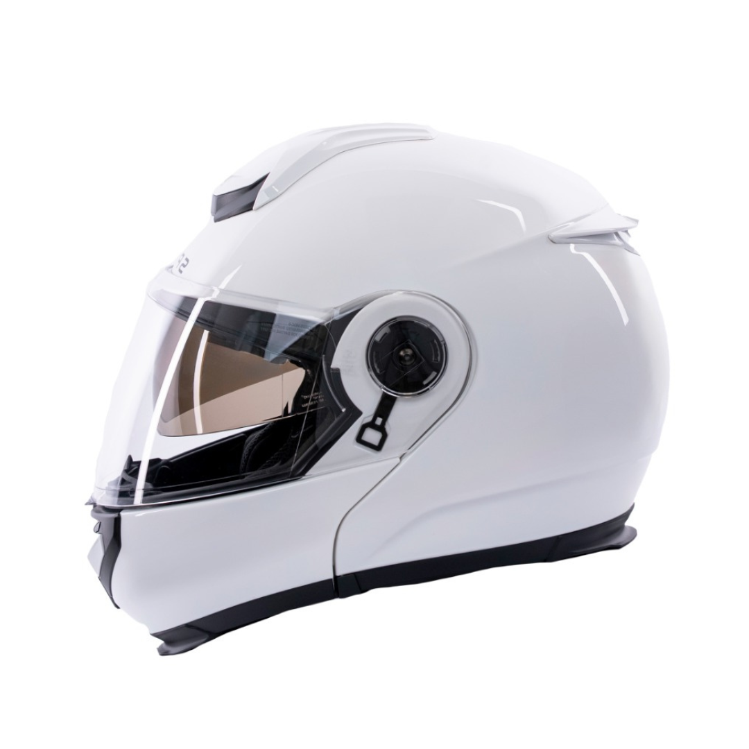Bastion White Flip Up Motorbike Helmet