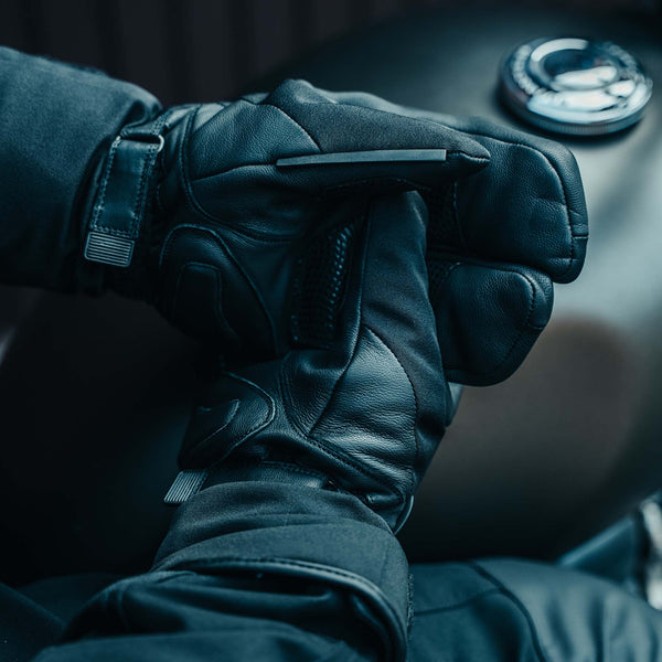 Vulcan Black Waterproof Motorcycle Gloves
