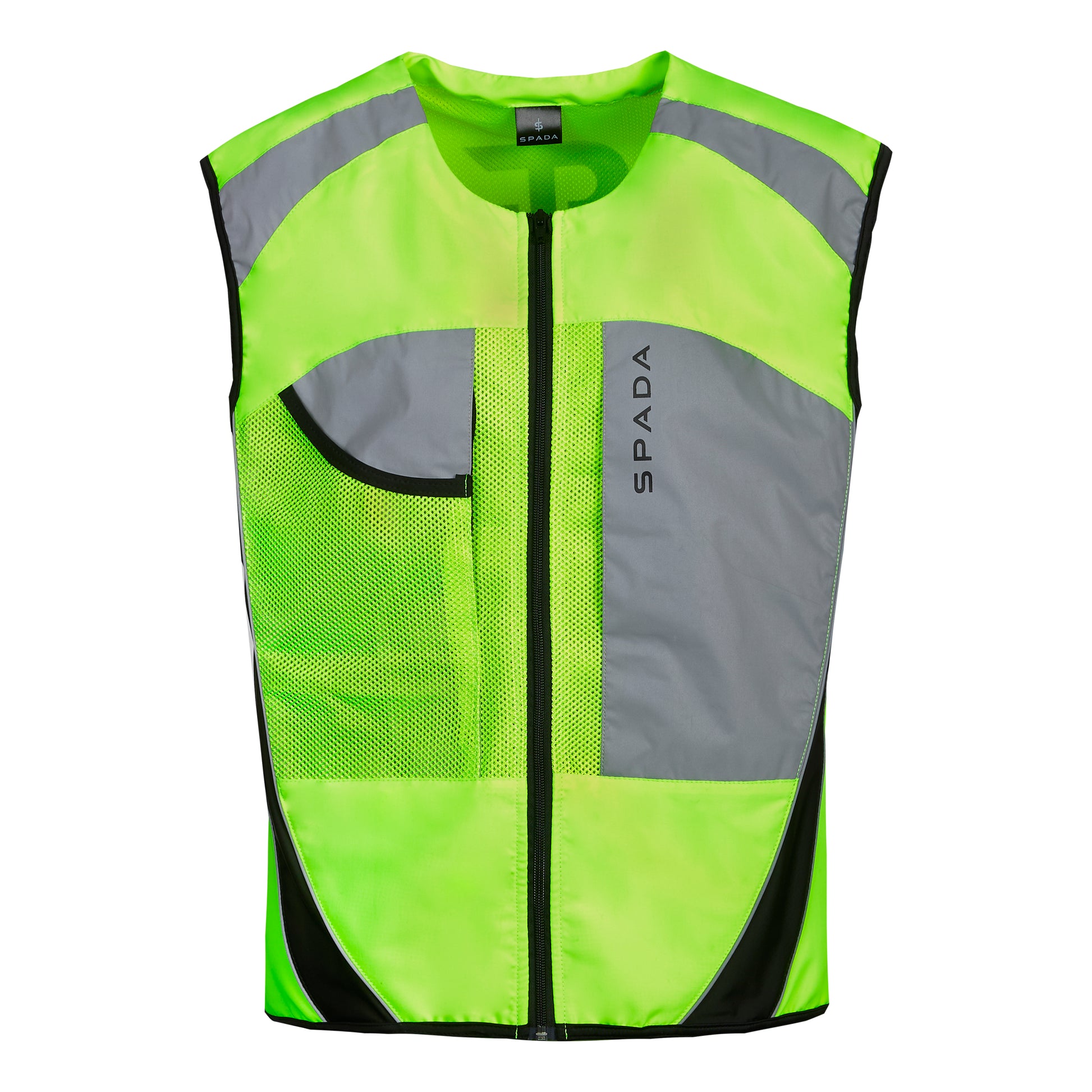 yellow fluorescent high visibility vest with ventilation