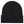 flat lay of back of black beanie hat for biker