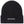 flat lay of front of black warm beanie hat for bikers