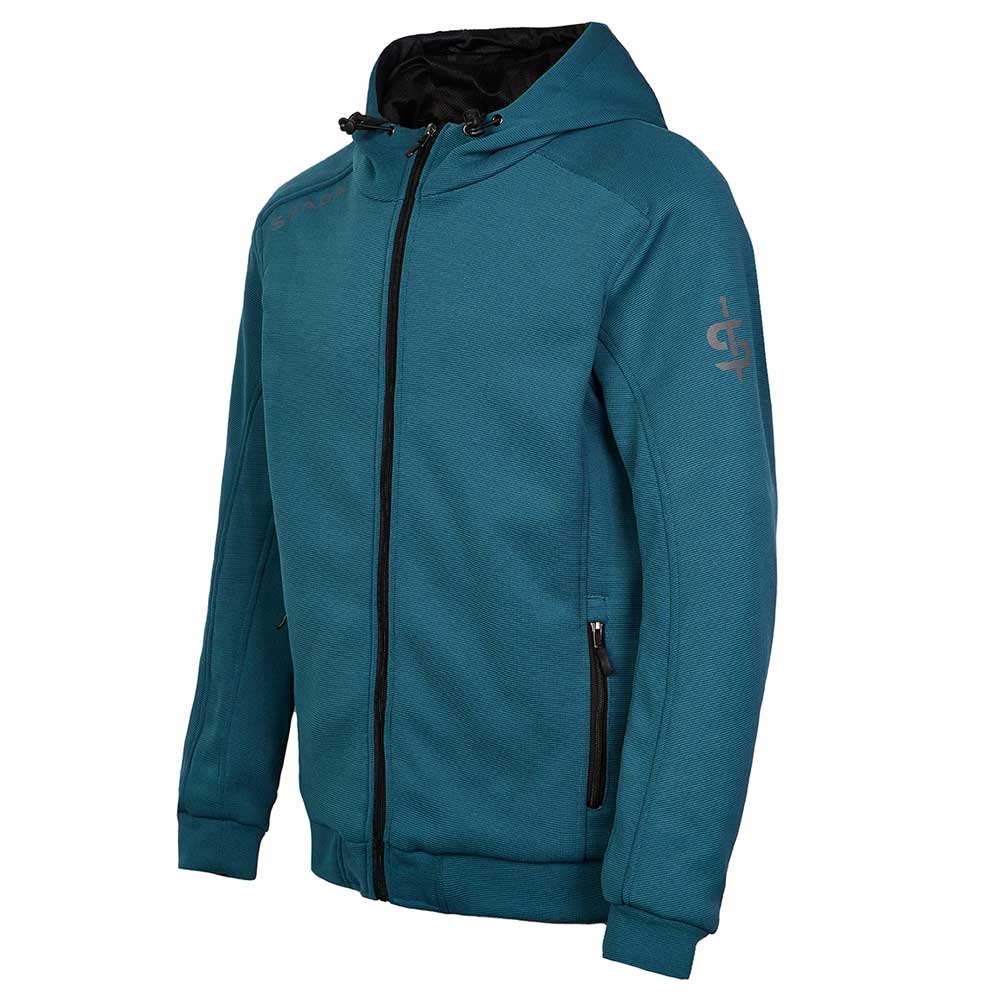 side view of blue motorcycle hoodie for men and women